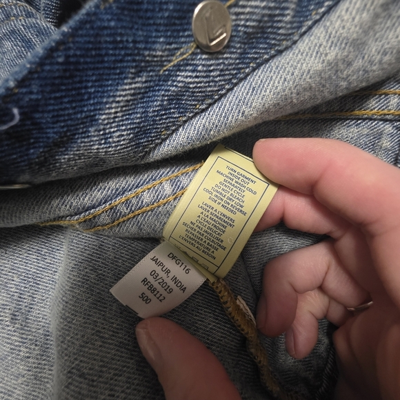 7 For All Mankind Denim Girls Distressed Jacket Size Medium - Picture 9 of 11